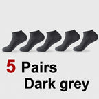 Bamboo Fiber Low Cut Ankle Socks Five Pair Set