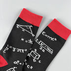 Polyester Elastane Math Formula Print Casual Mid Calf Socks