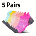 Unisex Polyester Low Cut Ankle Socks 5 Pair Pack