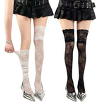 Floral Lace Over The Knee Stockings