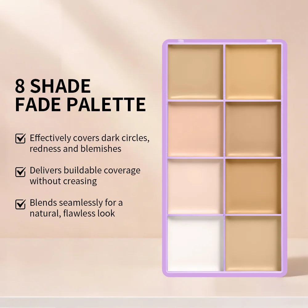 8 Shade Cream Concealer Palette and Contour Kit