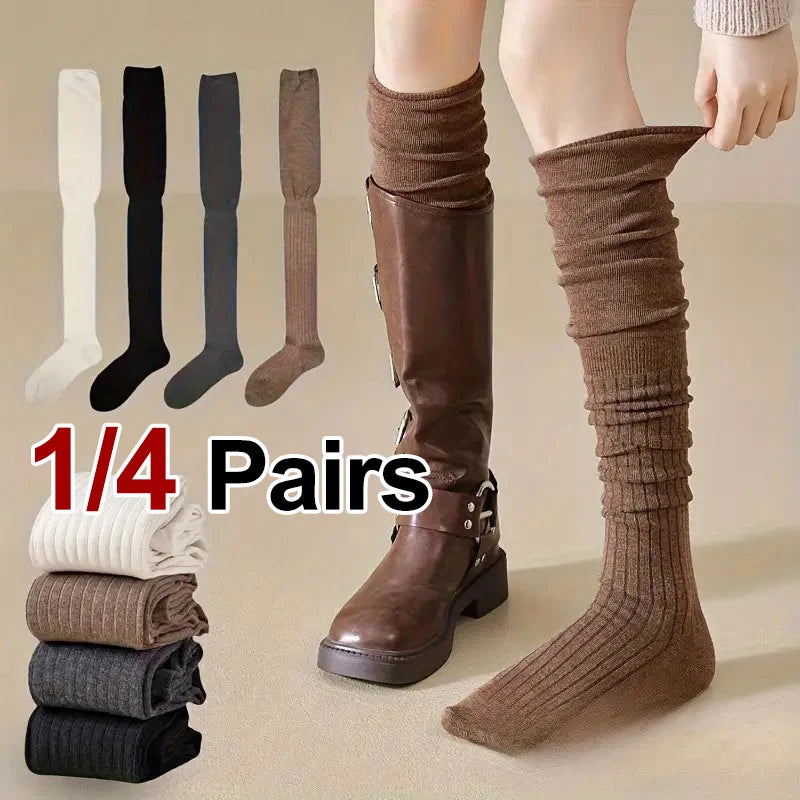 Polyester Elastane Knee High Socks for Women