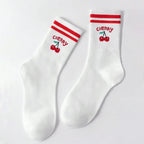 Polyester Elastane Blend Casual Mid Tube Socks 3 Pair Set