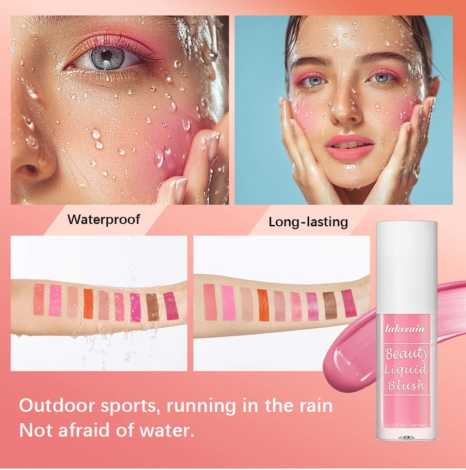 Liquid Blush Face Cheek Tint Waterproof Long Lasting Pigmented Makeup - 12