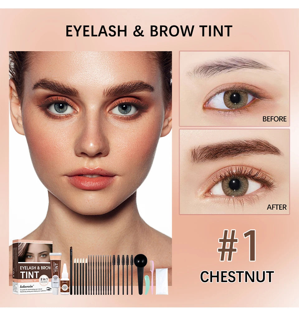 Eyelash and Eyebrow Tinting Kit Waterproof Cosmetic Dye