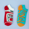 Cotton Blend Low Tube French Fry and Tomato Print Socks