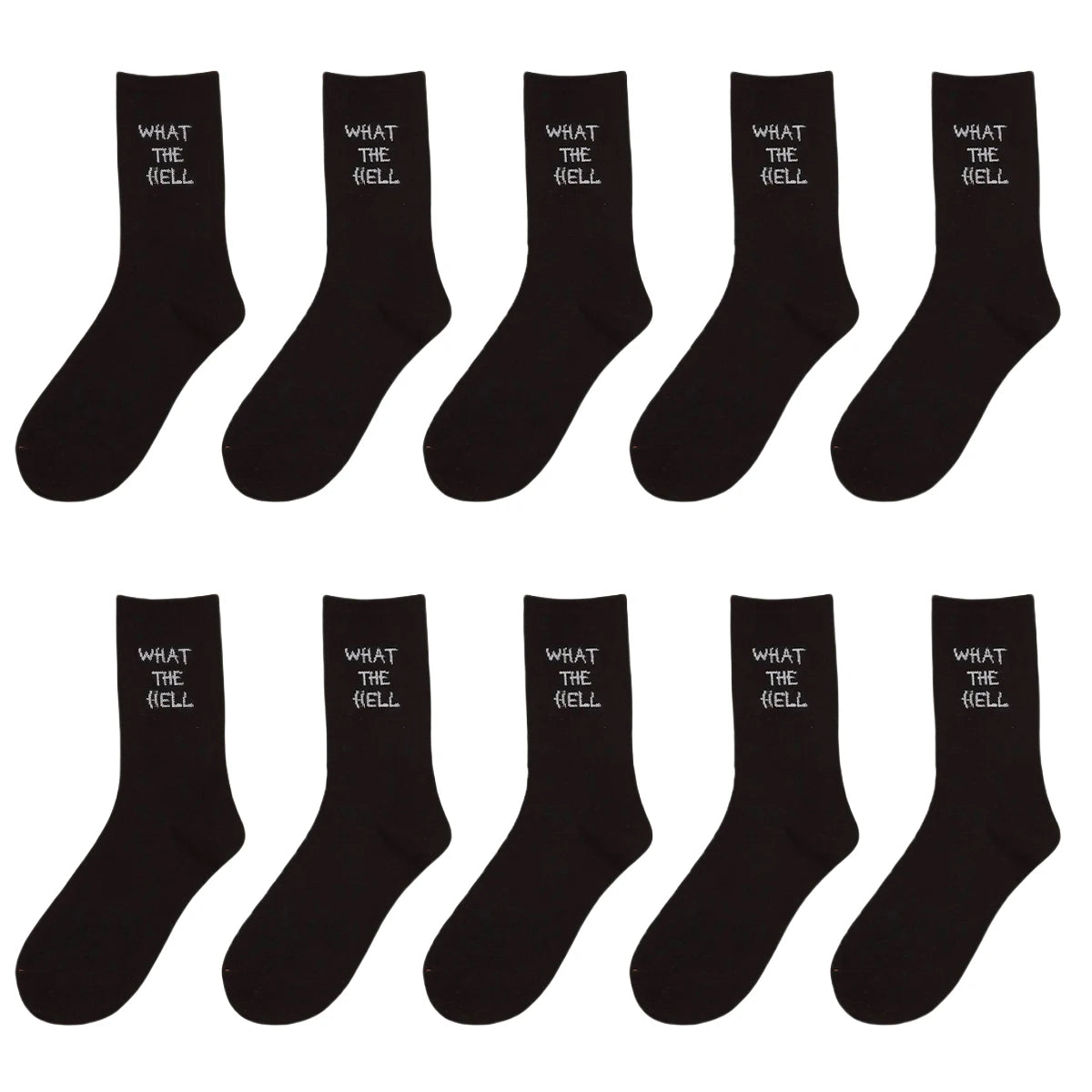 Polyester Elastane Crew Socks Letter Graphic Footwear - 7