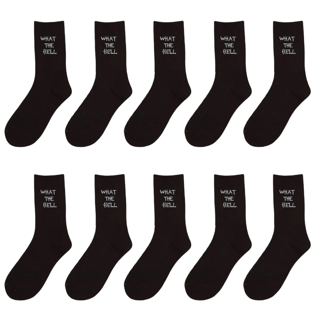 Polyester Elastane Crew Socks Letter Graphic Footwear