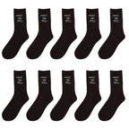 Polyester Elastane Crew Socks Letter Graphic Footwear