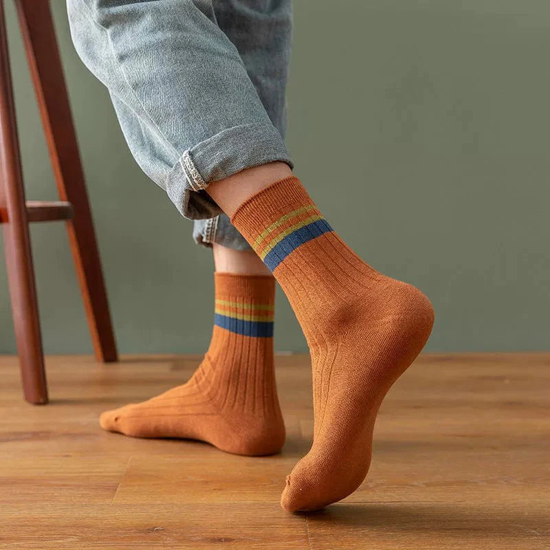 Polyester Elastane Blend Crew Socks