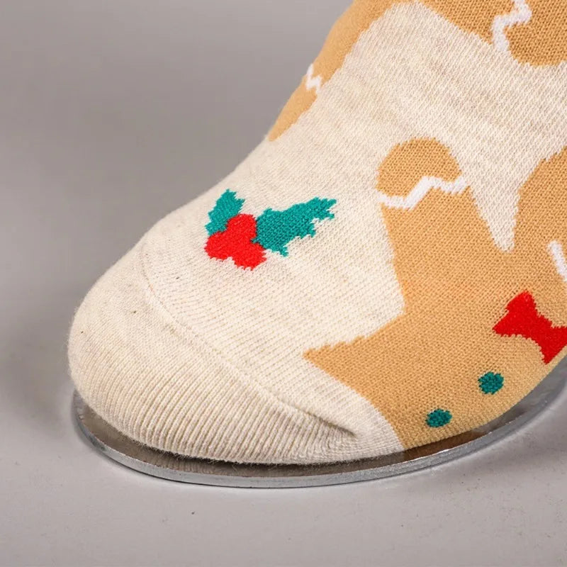Cotton Christmas Pattern Mid Tube Socks