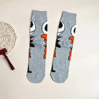 Halloween Skull Print Unisex Knit Mid Calf Socks