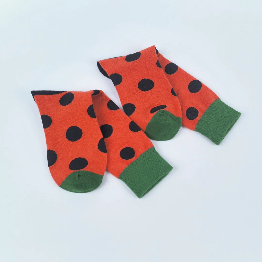 Cotton Blend Polka Dot Mid Calf Unisex Socks