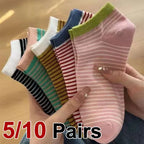 Polyester Elastane Low Cut Casual Socks 5 Pack
