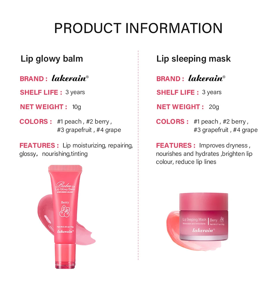 Moisturizing Lip Balm and Sleeping Mask Set