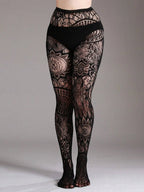 Floral Nylon Patterned Tights for Women