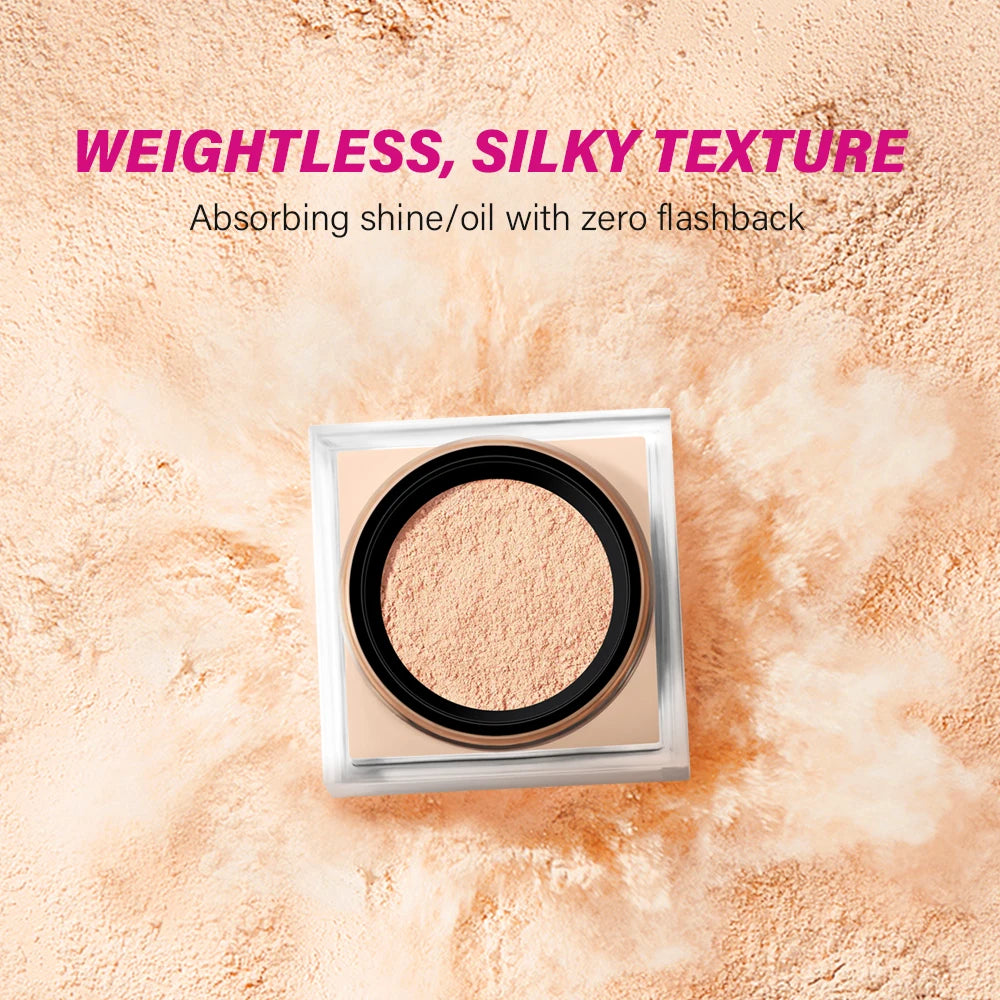 Matte Finish Loose Setting Powder Makeup With Puff