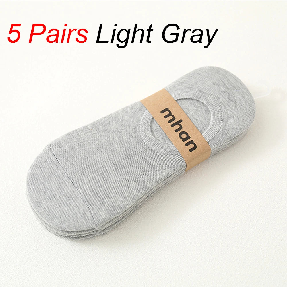 Cotton Low Cut Invisible Mens Ankle Socks 5 Pairs