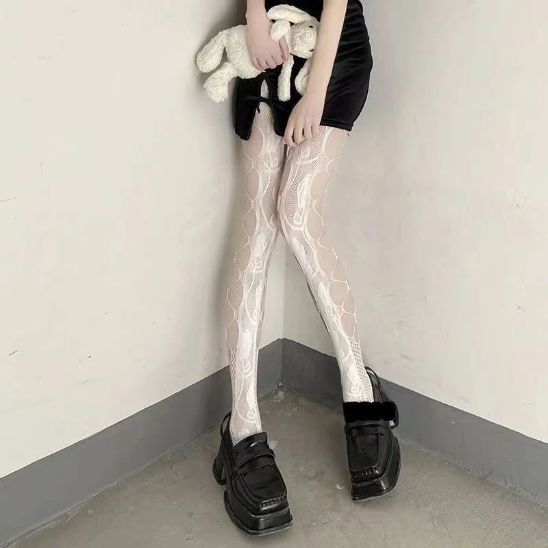 Nylon Mesh Ripped Fishnet Stockings