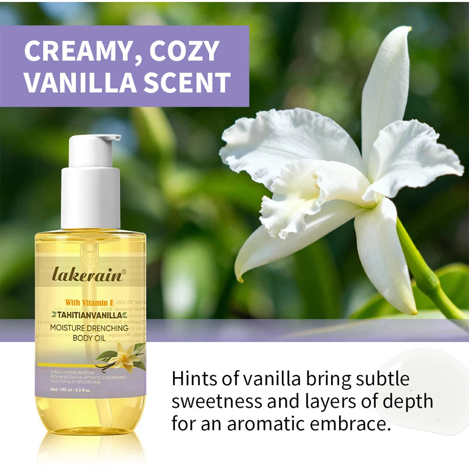 Vanilla Scented Moisturizing Body Oil for Dry Skin Hydration - 12