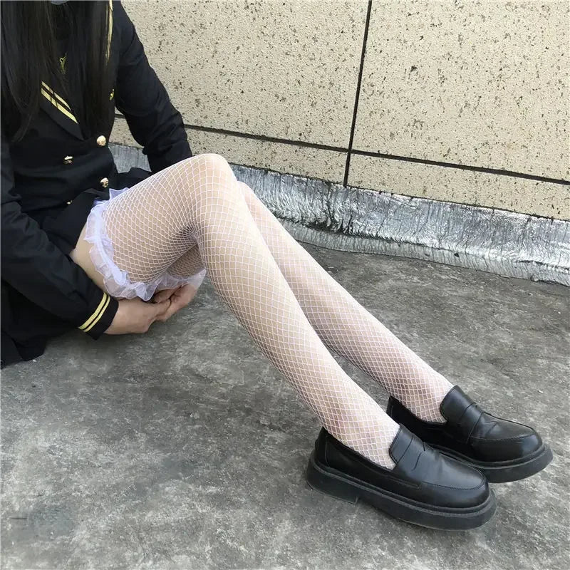 Nylon Fishnet Over Knee Stockings