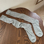 Cotton Blend Breathable Vertical Striped Long Socks For Women