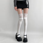 Polyester Elastane Lace Knee High Stockings
