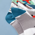 Polyester Elastane Blend Mid Calf Skiing Pattern Socks