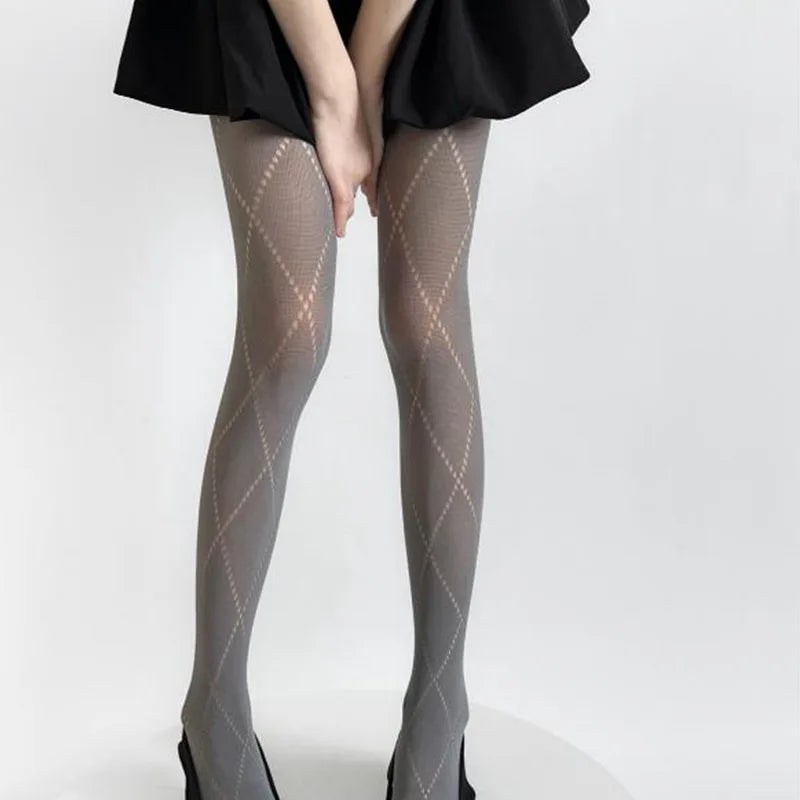 Geometric Pattern Nylon Mesh Pantyhose Tights