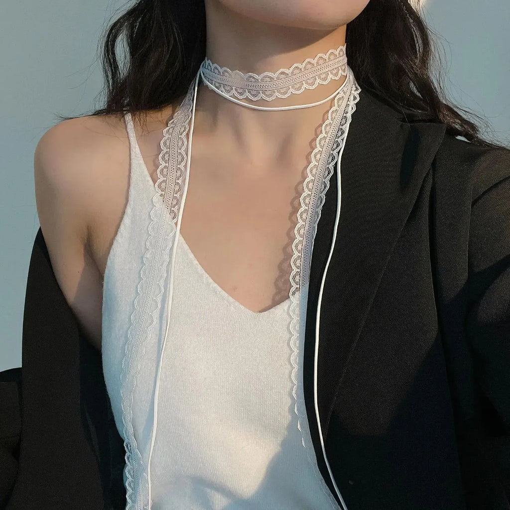 Lace Ribbon Bowknot Choker Necklace