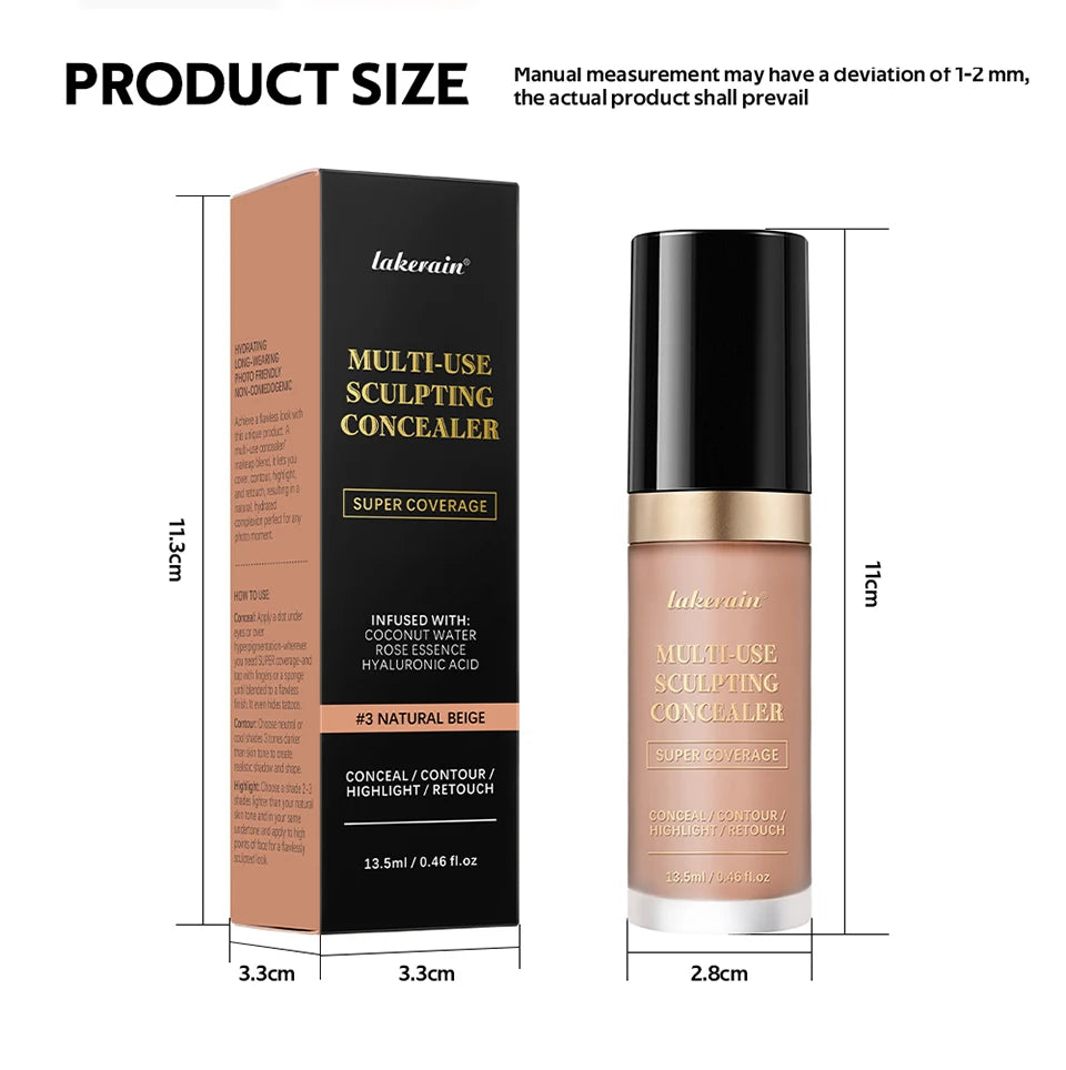 5 Color Liquid Face Concealer Waterproof Oil Control Foundation