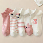 Polyester Blend Cartoon Pattern Low Tube Casual Socks