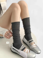 Cotton Ruffled Leg Warmers Slouch Socks