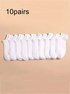 Polyester Elastane Low Cut Casual Socks 10 Pack