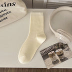 Polyester Elastane Casual Mid Tube Socks For Women