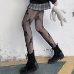 Nylon Polyester Skull Pattern Fishnet Pantyhose