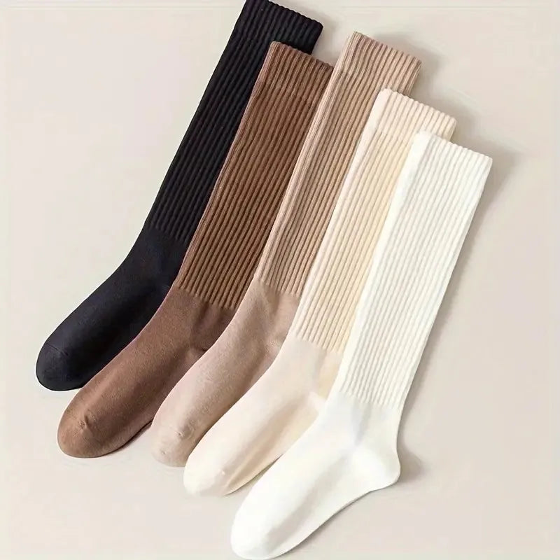 Polyester Elastane Blend Calf Socks for Women