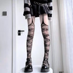 Nylon Fishnet Suspender Pantyhose Geometric Pattern Tights