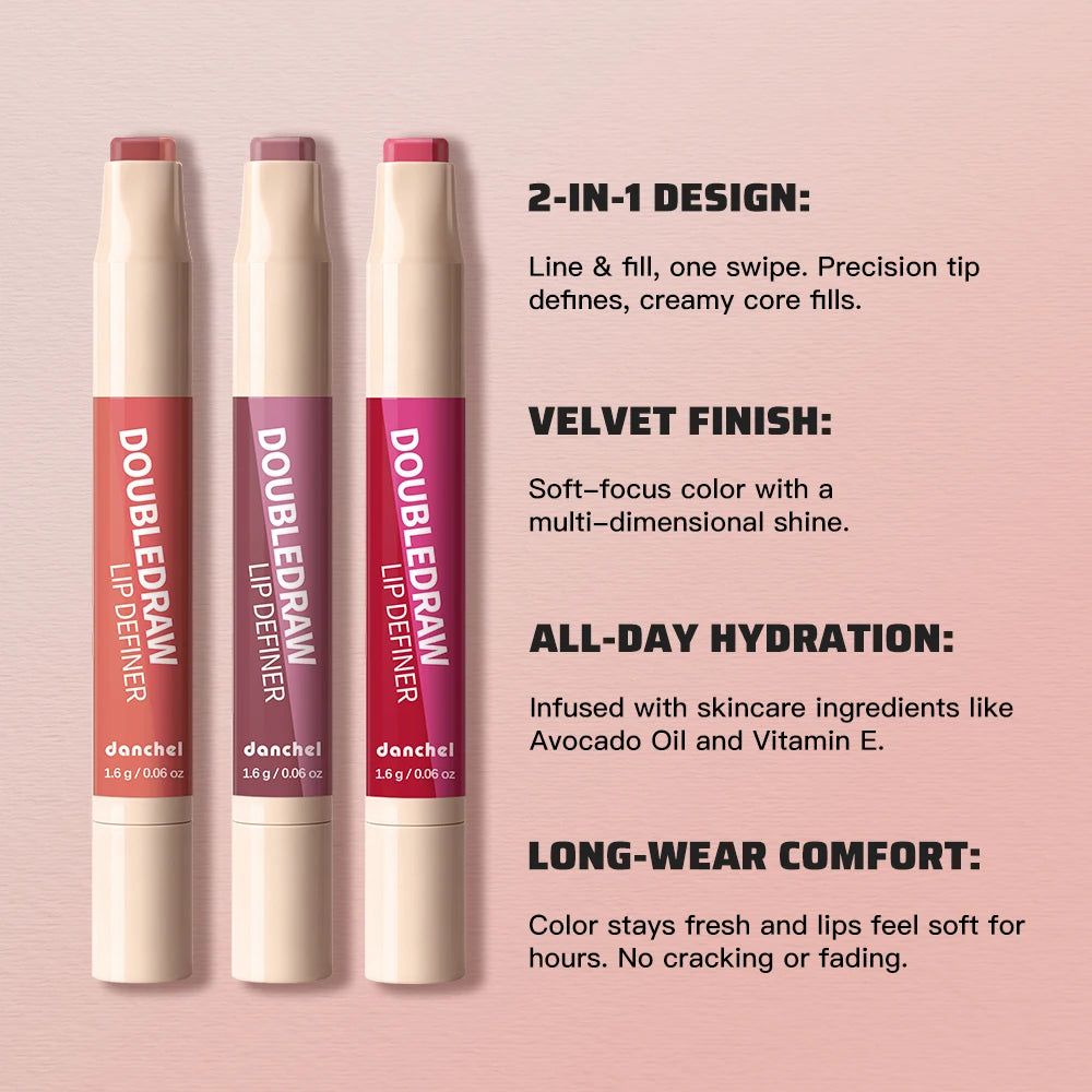 Dual Ended Matte Lip Liner and Gloss Pencil