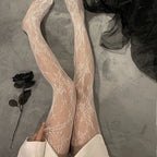 Floral Nylon Mesh Tights