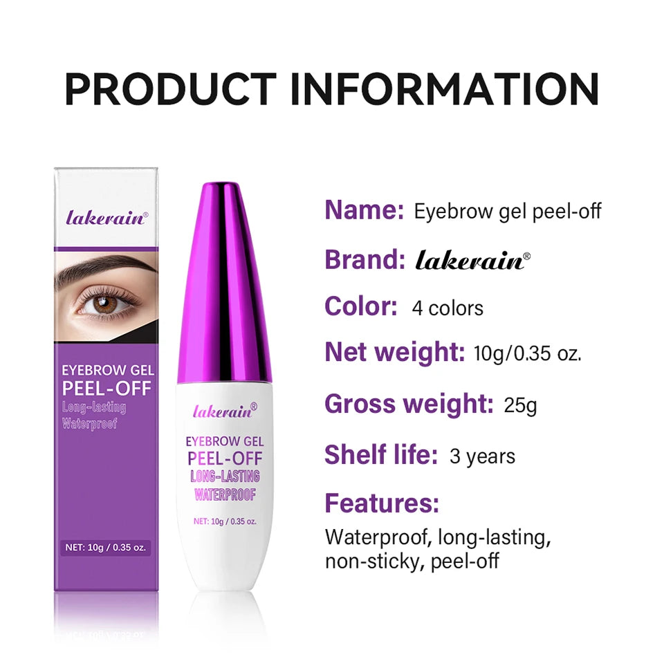Waterproof Peel Off Eyebrow Tint Gel Long Lasting Tattoo Cream - 14