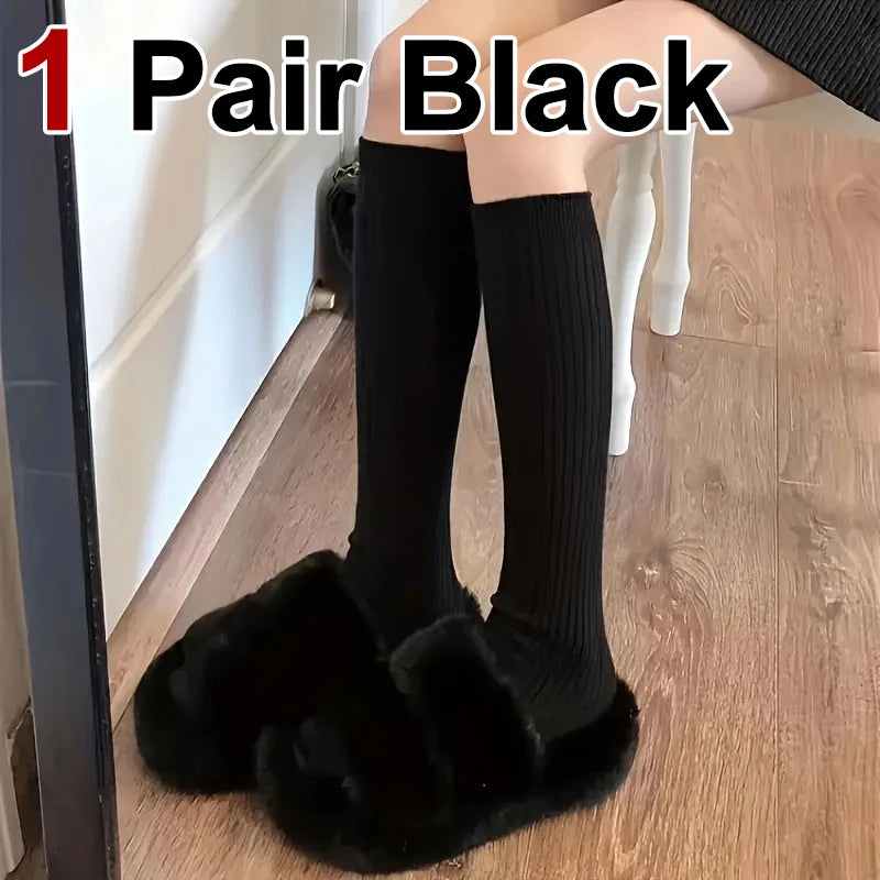 Polyester Blend High Tube Casual Socks for Women