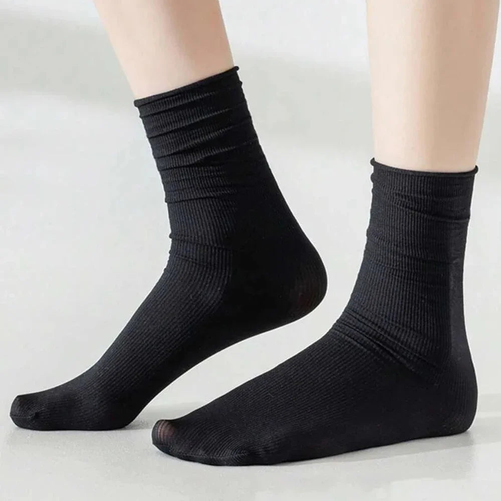 10 Pairs Women Polyester Elastane Mid Length Casual Dress Socks - 2
