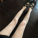 Floral Nylon Lace Fishnet Pantyhose Tights