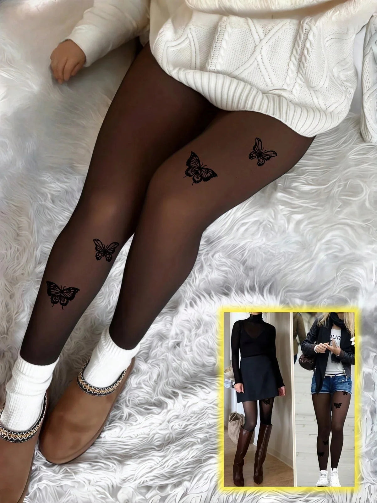 Fleece Lined Translucent Thermal Tights