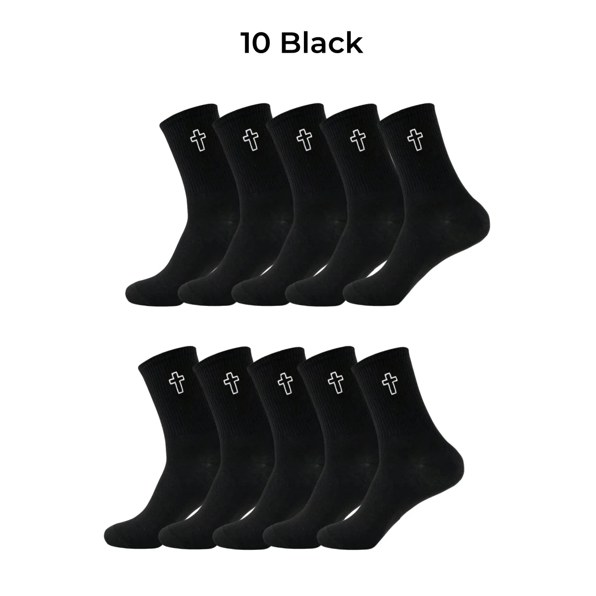 Polyester Elastane Crew Socks Cross Pattern
