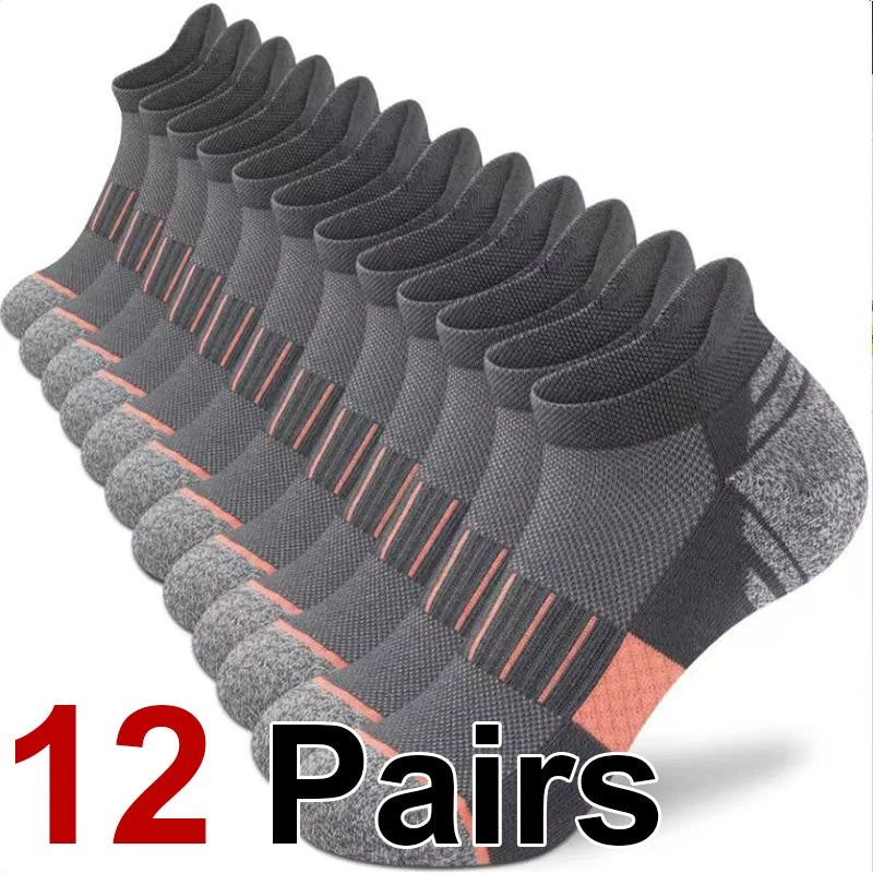 12 Pairs Breathable Polyester Spandex Athletic Sports Socks