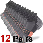 12 Pairs Breathable Polyester Spandex Athletic Sports Socks