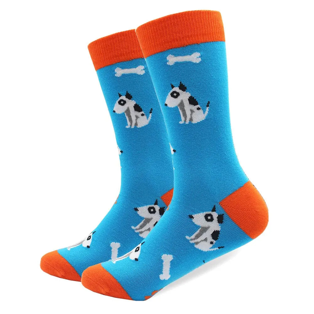 Cotton Blend Animal Print Crew Socks Unisex - 6