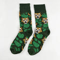 Polyester Elastane Animal Print Mid Calf Socks